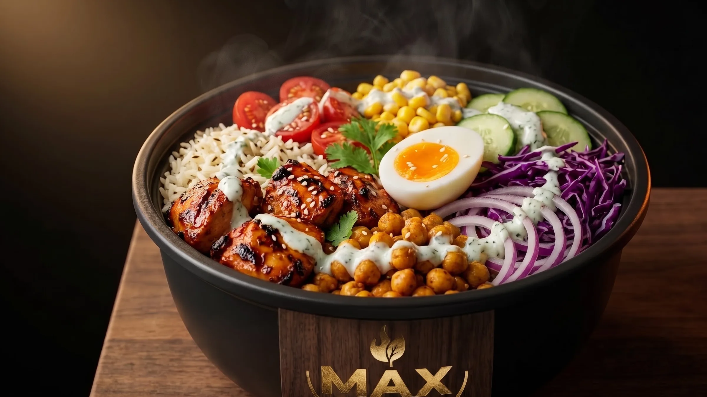 45-degree hero bowl, tandoori chicken, no avocado