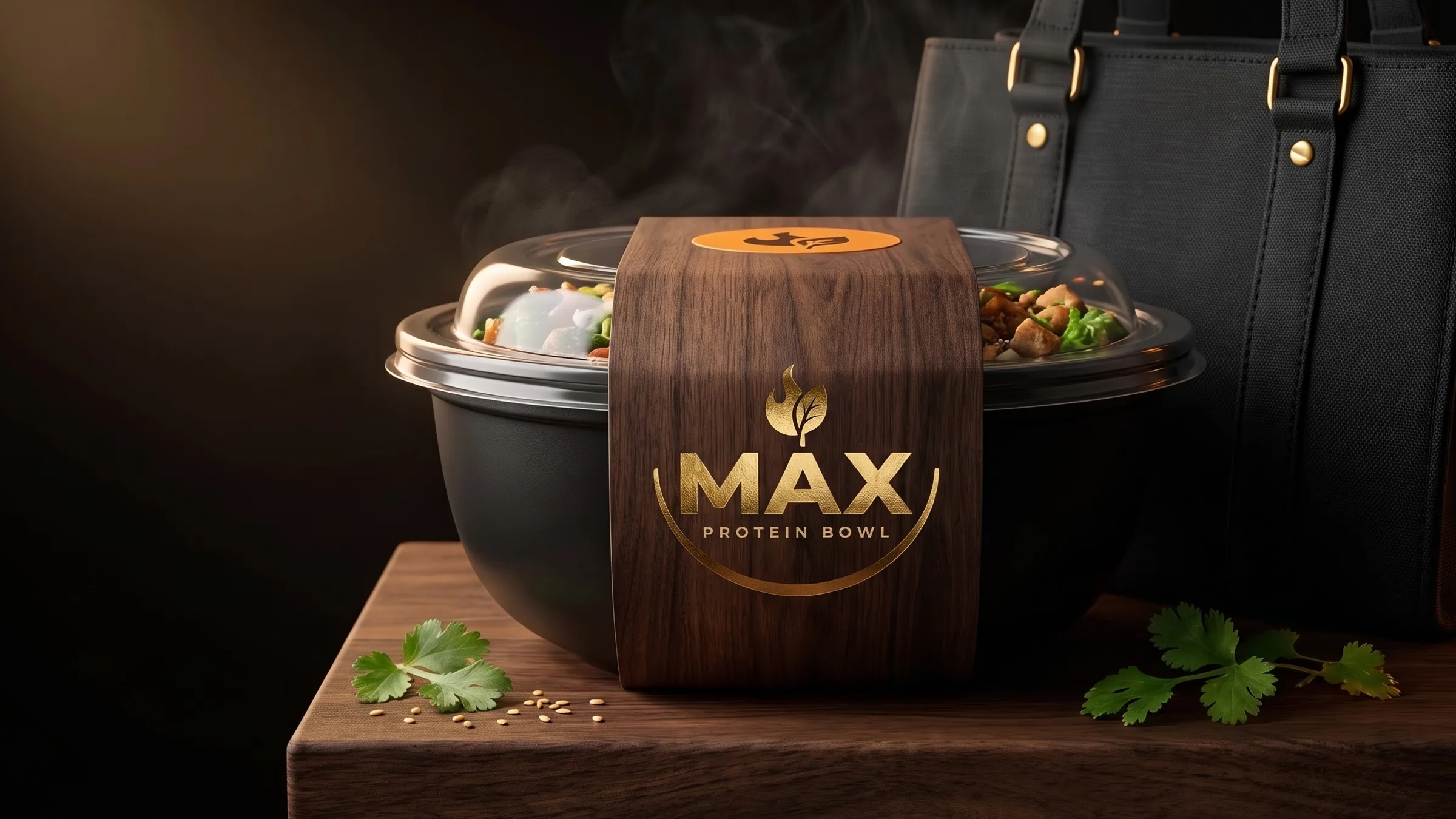 Sealed MAX package next to black carry bag